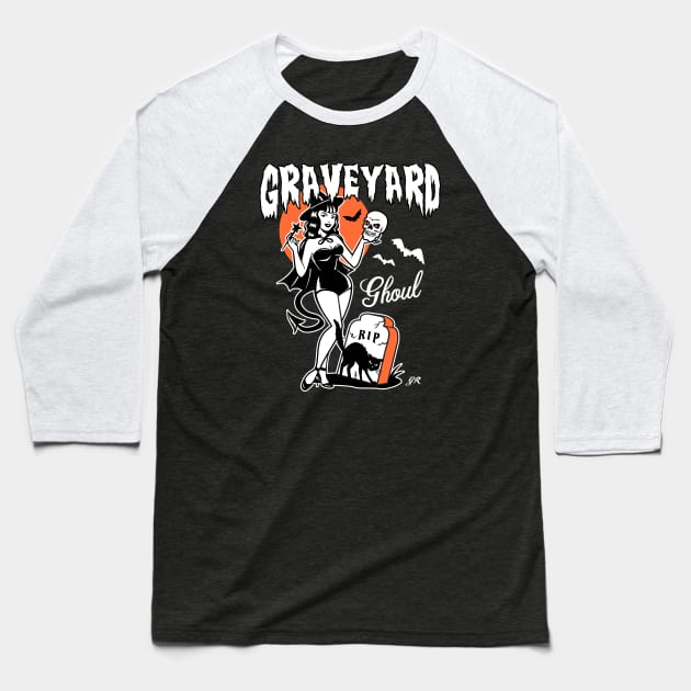 Graveyard Ghoul Baseball T-Shirt by Gothic Rose